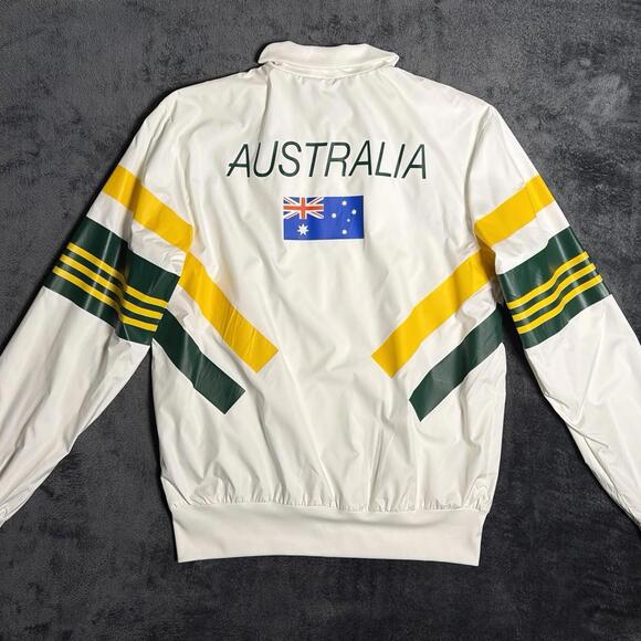 Adidas Australia 2008 Olympic Team Track Jacket White Sz M Windbreaker Beijing